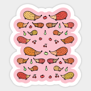 Cute and Colorful Hungry Hedgehog Pattern Sticker